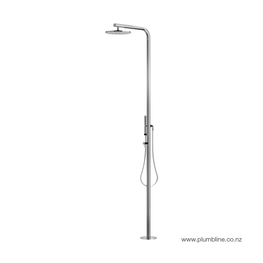 Classy Outdoor Shower With Mixer & Handshower Brushed Stainless Steel