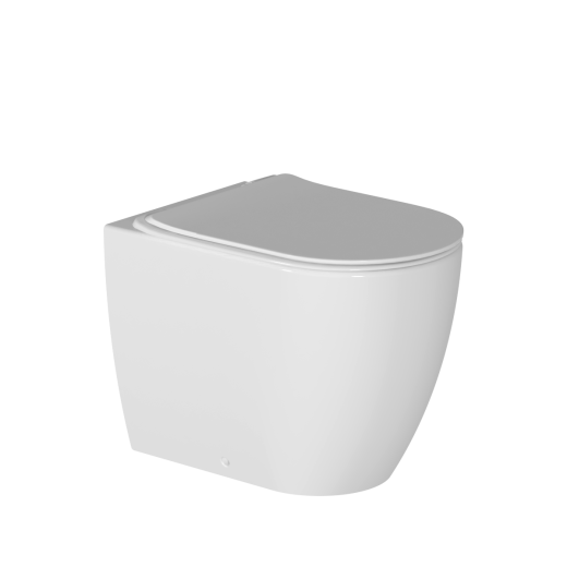 Zen II Rimless Floor Mount Toilet With Slim Seat White