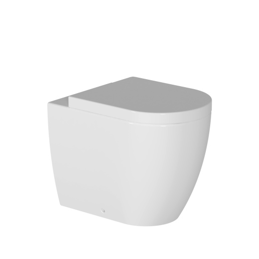 Zen II Rimless Floor Mount Toilet With Thick Seat White