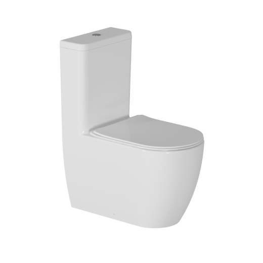 Zen II Rimless Back To Wall Toilet Suite With Slim Seat White