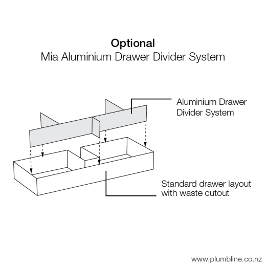 Mia 1200 Aluminium Drawer Divider System