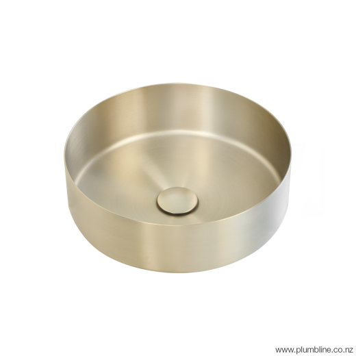 Oli Round Stainless Steel Vessel Basin Brushed Brass PVD